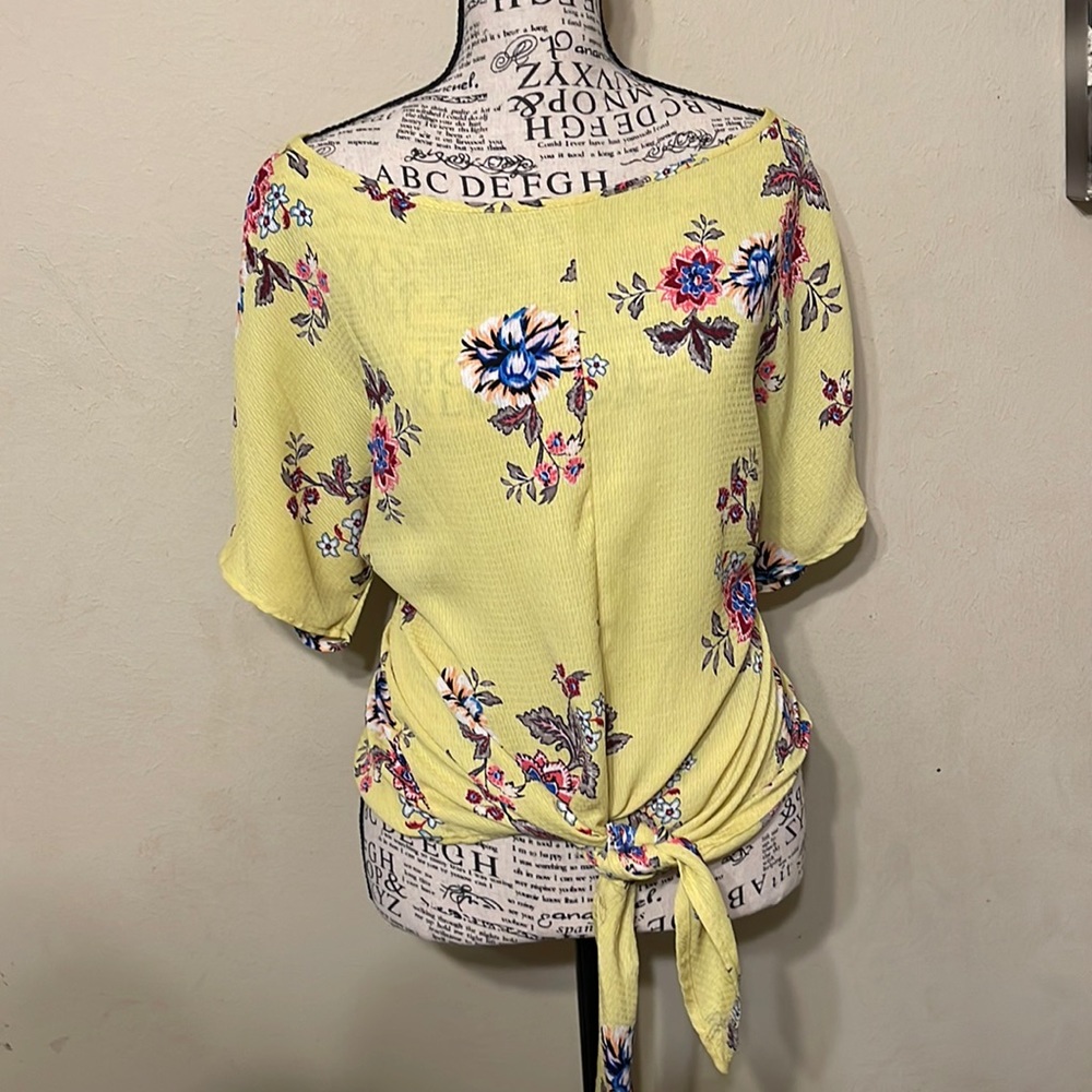 White Birch, Yellow Floral Top, Large